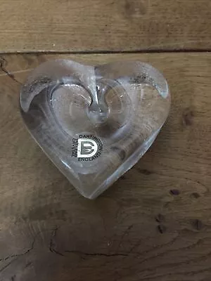 Buy Vintage Dartington Heart Glass Dimpled Paperweight/Pen Holder • 6.99£