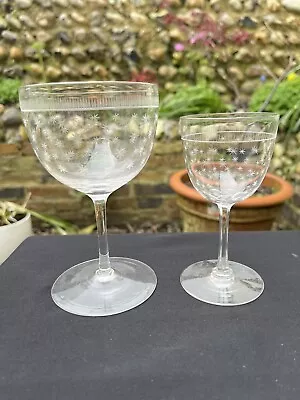 Buy Two Victorian Star Etched Glasses • 15£