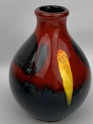 Buy Poole Pottery Vase 14cm Volcano Signed Red Venetian England Art Pottery     Z411 • 59.99£