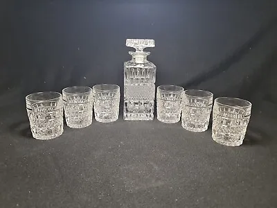 Buy Vintage Crystal Whiskey Glasses Set & Crystal Carafe. Bohemia. Czechoslovakia • 239.76£