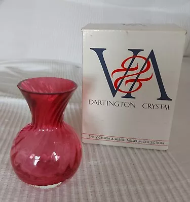 Buy Dartington Cranberry Glass Decorative Vase/Candle Holder, Boxed, Signed, Vintage • 6.99£