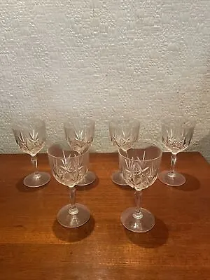 Buy Set Of 6 Crystal Cut Glass Wine Glasses Party Celebration Glass 14.5cm Goblet • 14£