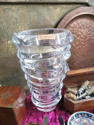 Buy Nachtmann Crystal Vase, Vintage Nachtmann Glass Vase, Original Label 28.5cms • 75£