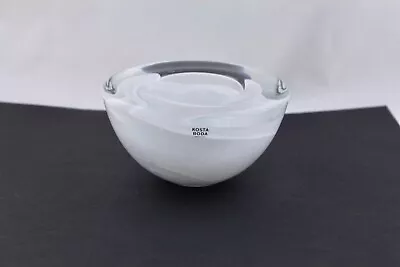 Buy Kosta Boda Swedish Art Glass White Swirl Votive Candleholder - Mint • 33.78£