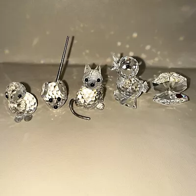 Buy Swarovski Crystal Animal Bundle Lot X4 Ornaments Figures Cut Glass Read Descript • 17.99£