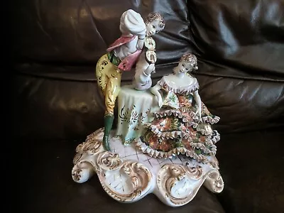 Buy Large Antique Capodimonte Porcelain Figurine  The Violinist And Lady  • 79£