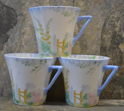 Buy 3 X CWS Windsor Art Deco China  Tryst  Cups • 10£