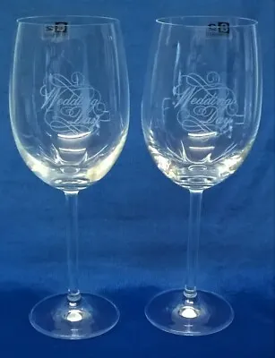 Buy Pair Of Nice Quality Gleneagles Crystal Wedding Day Wine Glasses • 27.99£