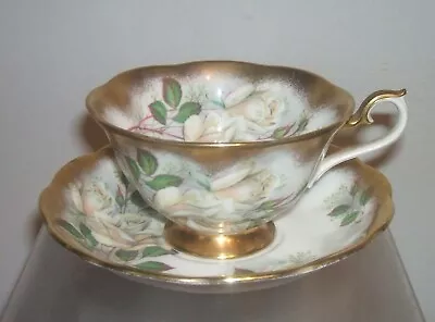 Buy Royal Albert Treasure Chest Series White Roses Gilt Cup And Saucer • 29.99£