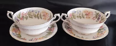 Buy Paragon Fine Bone China  Country Lane  2x Soup Bowls Coupes & Saucer Plate • 9£
