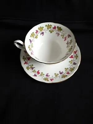 Buy Sheley Bone China Wine Grape Pattern Cup And Saucer • 6.99£