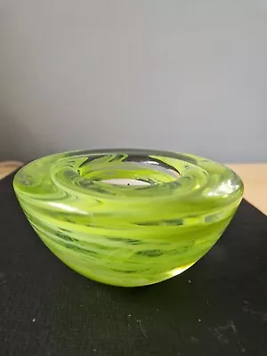 Buy  Art Glass Tea Light Candle Holder Green • 8£