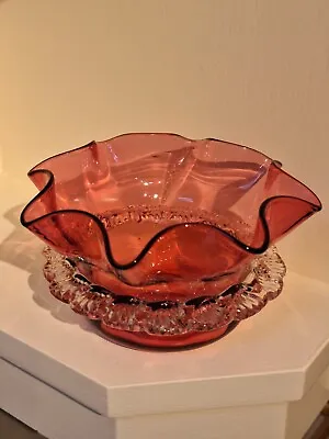 Buy Antique Cranberry Glass Bowl • 14£