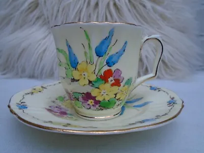 Buy Crown Staffordshire China Floral Cup And Saucer Reg #715350 1925 VGC • 6£