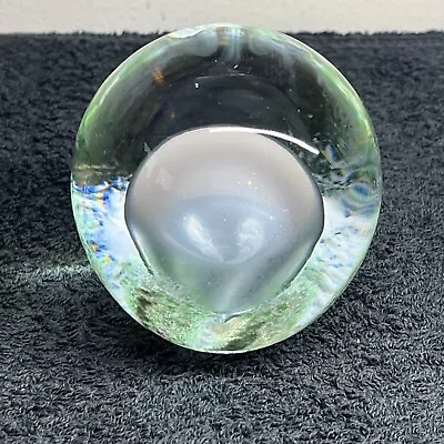 Buy Small Green Clear Glass Paperweight 7.5cm High • 8.99£