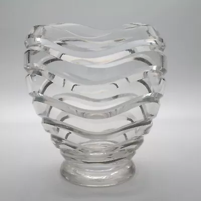 Buy Keith Murray Brierley Crystal Bowl Art Deco Design With Deep Cut Wave Pattern • 195£