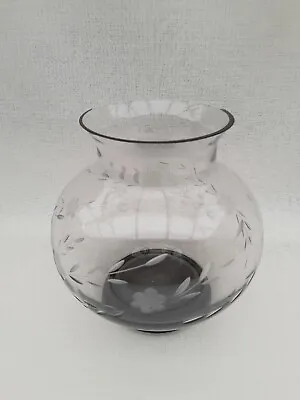 Buy Vintage Wedgewood Smokey Cut Glass Orson Vase In Excellent Condition  • 10£