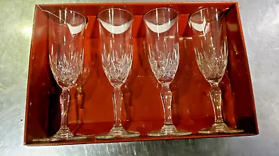 Buy Champagne Flutes X 8 Boxed  Lead Crystal Vintage Gabriella • 29£