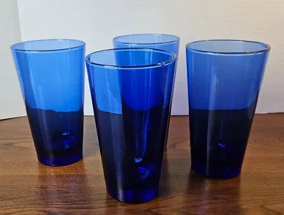 Buy Anchor Hocking Cobalt Blue Glass Tumblers Glasses 16 Oz Set Of 4 Vintage • 34.02£