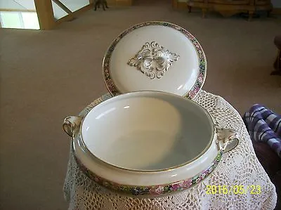 Buy Booth Silicon China Vintage Tureen Casserole Vegetable Bowl Wild Rose Pattern • 67.55£