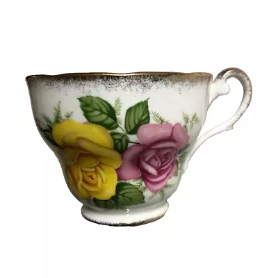 Buy Royal Standard Fine Bone China England Teacup Only Pink & Yellow Roses Gold Gilt • 9.50£