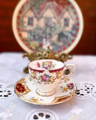 Buy English Tuscan Bone China Provence Pattern Coffe Cup & Saucer 1950s  • 20£