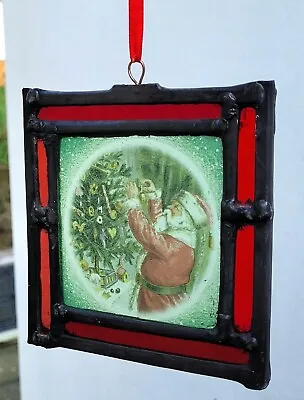 Buy Father Christmas Sun Catcher Decoration Stained Glass Window Hanging Piece Santa • 50£