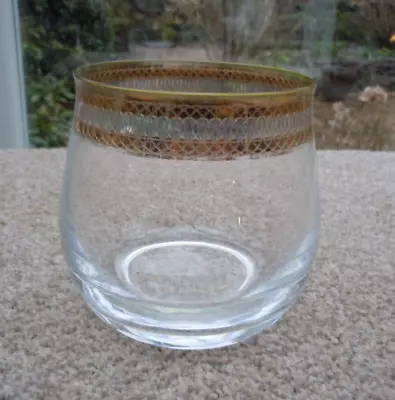 Buy Antique Style Glass Gold Rimmed Tealight Candle Holder • 5.50£