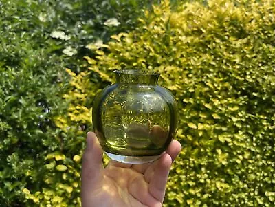 Buy Dartington Green Glass Vase 1991 Handcrafted Made In England Artistic Home Decor • 22.99£