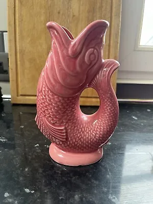 Buy Dartmouth Pottery Vintage Pink Gurgling Fish Jug Vase 18cm • 21£