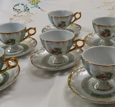 Buy Vintage European Imperial Porcelain Tea Cup & Saucer Set Of 6 • 121.64£