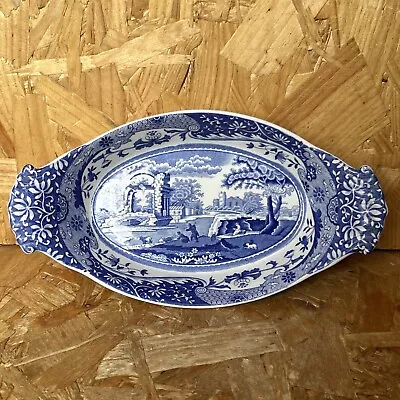 Buy Spode BLUE ITALIAN Oval Handled Dish Bowl 21 X 11.5cm • 7.99£