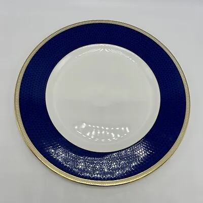 Buy Wedgewood Hibiscus Dinner Plate Blue 10 3/4   0605D White Gold New Unused • 61.66£