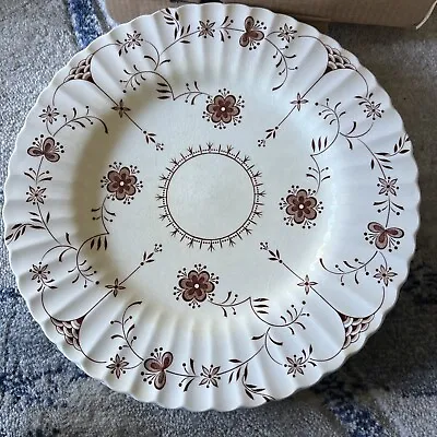 Buy Set Of 2 J&G Meakin England Classic White Scandia Brown Dinner Plates • 18.96£