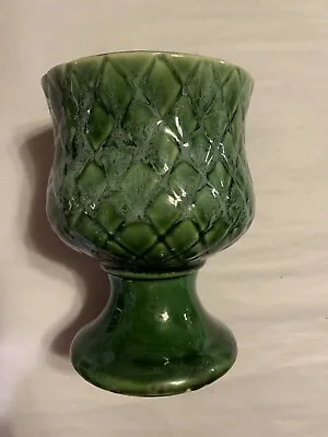 Buy Vintage Footed Green Vase Drip, UP 50, UP SO, UP CO USA, Mid Century Pottery  • 8.65£