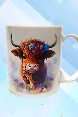 Buy Highland Cow Coffee Mug Made By Jan Of Sew Knot Right Cute Kitty Cottage Core • 11.48£