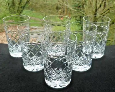 Buy Set X6 Tudor Crystal Stourbridge,Seymour Patt.8oz.D.O.F. Whisky Tumblers Glasses • 19.99£