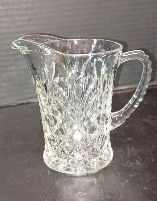 Buy Vintage MCM Glass Syrup Pitcher Pressed Glass • 14.15£