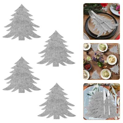 Buy 4 PCS Christmas Cutlery Bag Christmas Silverware Bags Decorations Spoon • 5.32£