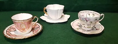 Buy Antique Wileman Foley @ Fenton  China Cups & Saucers X3 • 30£