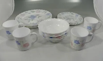 Buy 16-Piece Set Arcopal France CHLOE Dinnerware Pink Blue Flowers Scalloped • 92.89£