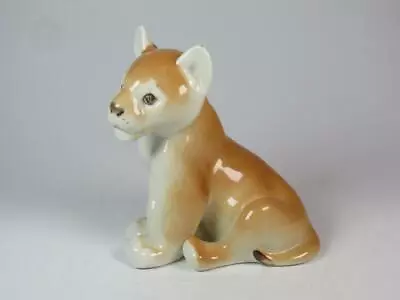 Buy VINTAGE LOMONOSOV PORCELAIN Ornament Lion Cub (Sitting) Made In Soviet USSR • 8.99£