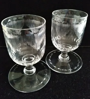 Buy Set 2 Antique HAWKES Crystal Cordial Glasses 6000-1 Cut Signed • 38.56£