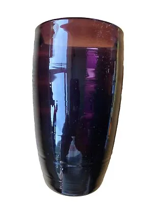 Buy Whitefriars Art Glass Optic Ribbed Vase. In Rare Aubergine Colour. LOVELY. • 48.99£