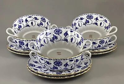 Buy Spode China England Blue Colonel Y6235 Soup Coupes Cups & Saucers X 6 1st Mint! • 250£