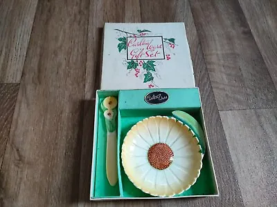 Buy Carlton Ware Daisy Design Yellow Butter Dish And Knife, 1936. Boxed. • 20£