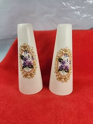 Buy Vintage Purbeck Gifts Poole Dorset Small Salt & Pepper Floral Flowers 14.5cm Vgc • 10.99£