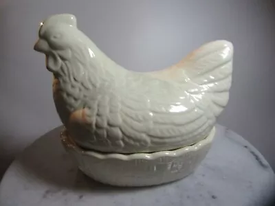Buy White Ceramic Chicken Hen Egg Holder Storage Pot Farmhouse Kitchen, Mason Cash . • 14.95£