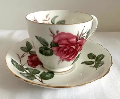 Buy Vintage Adderley Symphonie Tea Cup & Saucer Collectable Red Rose • 19.99£