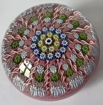 Buy Vintage Unsigned Art Glass Paperweight With Millefiori Canes - Beautiful  • 32£